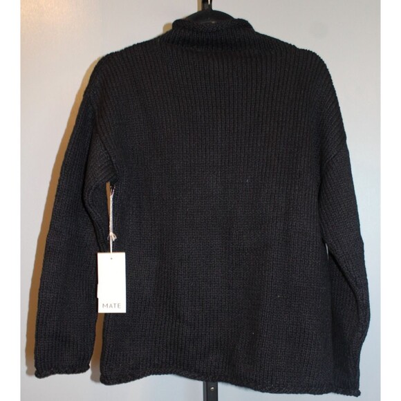 MATE The Label Alpaca Cotton Rolled Neck Sweater Black NWT $218 - Picture 7 of 7